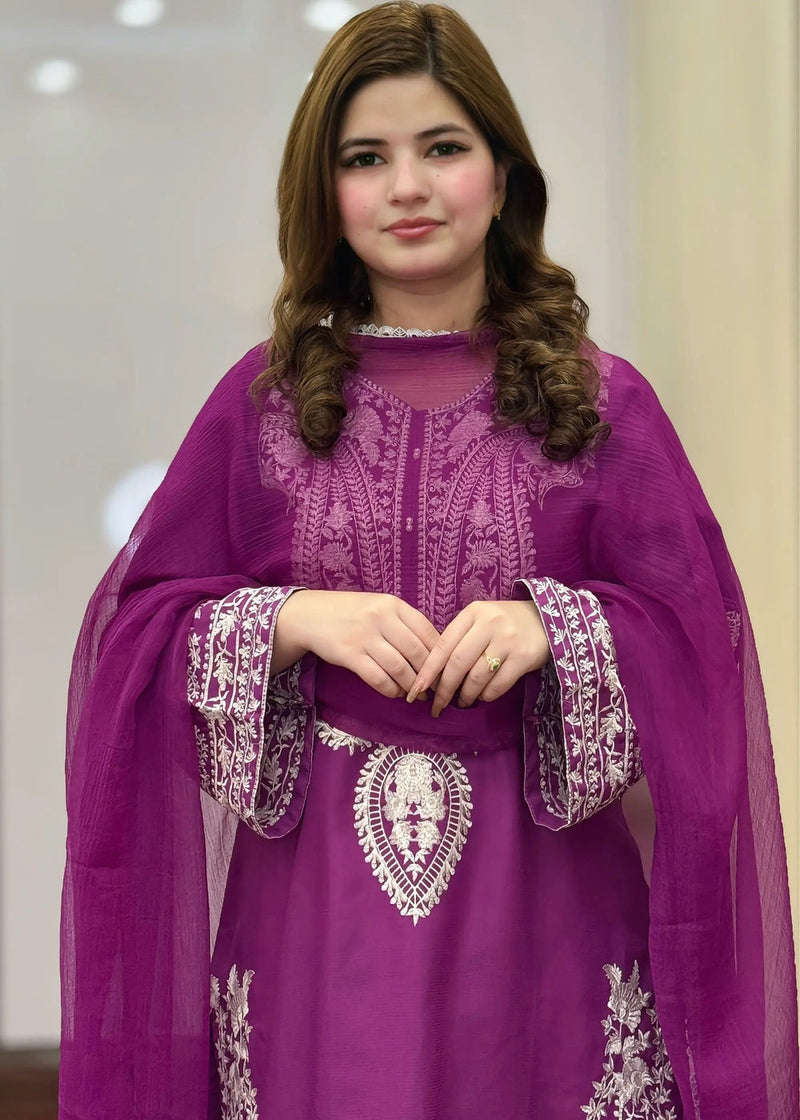 SAPPHIRE PURPLE EMBROIDERED 3PC