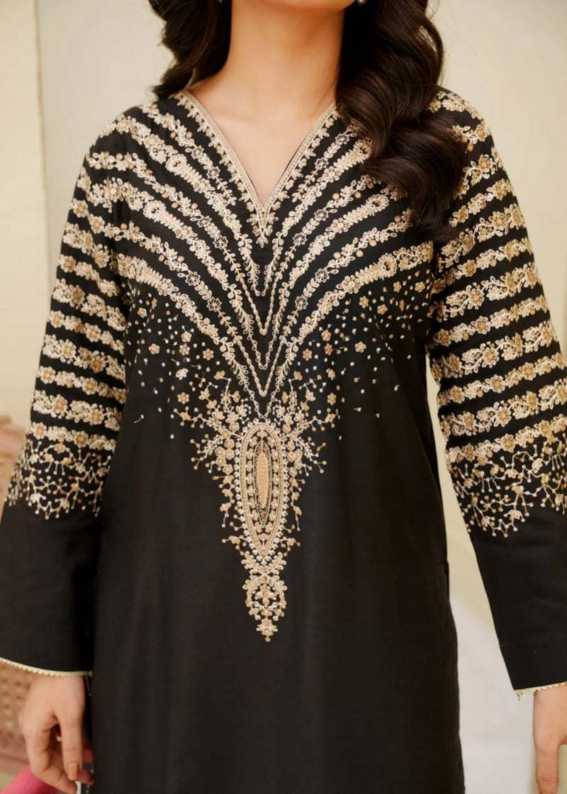BLACK PEACOCK EMBROIDERED 3PC