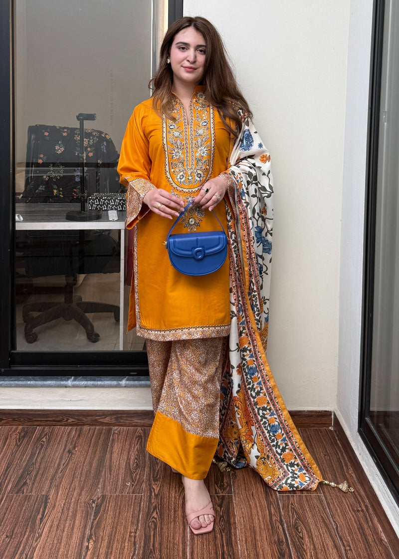 ZOI EMBROIDERED 3PC WITH SHAWL